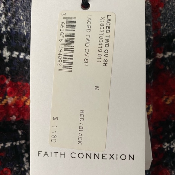 FAITH CONNEXION LACED TWEED OVERSHIRT (Medium) - Picture 4 of 4